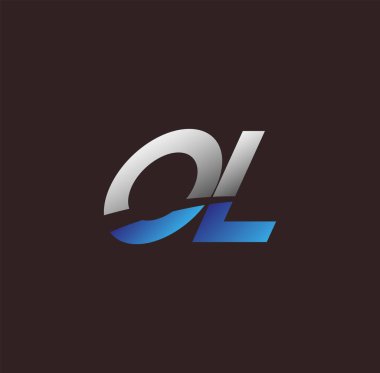 İlk harf logosu OL renkli beyaz ve mavi, Vector logo tasarım şablonu elemanları iş veya şirket kimliğiniz için