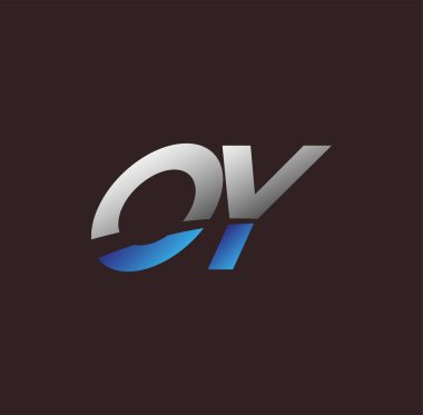 İlk harf logosu OY renkli beyaz ve mavi, Vector logo tasarım şablonu elemanları iş veya şirket kimliğiniz için