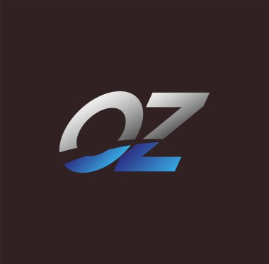 İlk harf logosu OZ renkli beyaz ve mavi, Vector logo tasarım şablonu elemanları iş veya şirket kimliğiniz için