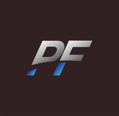 İlk harf logosu PF renkli beyaz ve mavi, Vector logo tasarım şablonu elemanları iş veya şirket kimliğiniz için