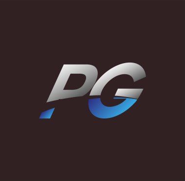 İlk harf logosu PG renkli beyaz ve mavi, Vector logo tasarım şablonu elemanları iş veya şirket kimliğiniz için