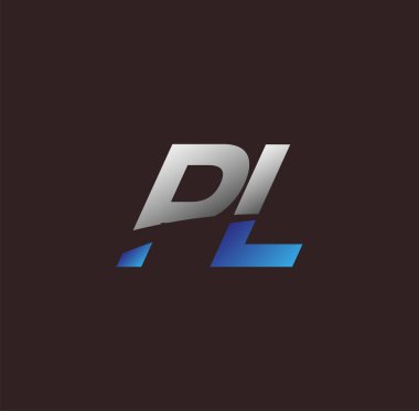İlk harf logosu PL renkli beyaz ve mavi, Vector logo tasarım şablonu elemanları iş veya şirket kimliğiniz için