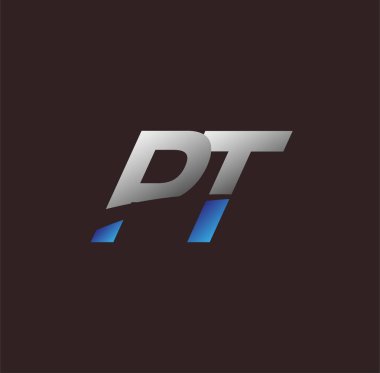 İlk harf logosu PT renkli beyaz ve mavi, Vector logo tasarım şablonu elemanları iş veya şirket kimliğiniz için