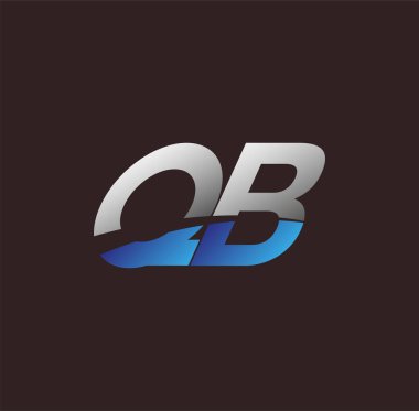 İlk harf logosu QB renkli beyaz ve mavi, Vector logo tasarım şablonu elemanları iş veya şirket kimliğiniz için
