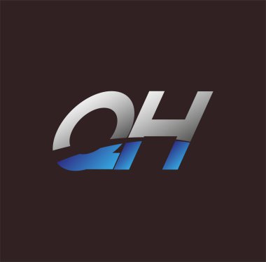 İlk harf logosu QH renkli beyaz ve mavi, Vector logo tasarım şablonu elemanları iş veya şirket kimliğiniz için