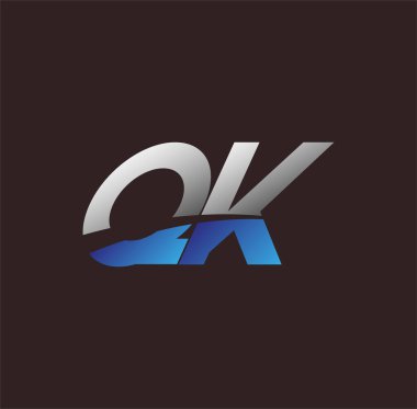 İlk harf logosu QK renkli beyaz ve mavi, Vector logo tasarım şablonu elemanları iş veya şirket kimliğiniz için