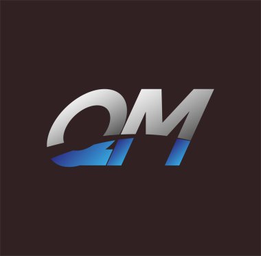 İlk harf logosu QM renkli beyaz ve mavi, Vector logo tasarım şablonu elemanları iş veya şirket kimliğiniz için