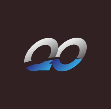 İlk harf QO renk beyaz ve mavi, Vector logo tasarım şablonu elementleri işletmeniz veya şirket kimliğiniz için