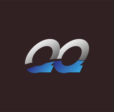 İlk harf logosu QQ renkli beyaz ve mavi, Vector logo tasarım şablonu elemanları iş veya şirket kimliğiniz için