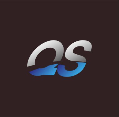 İlk harf logosu QS renkli beyaz ve mavi, Vector logo tasarım şablonu elemanları iş veya şirket kimliğiniz için