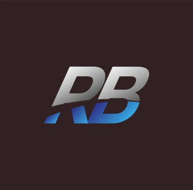İlk harf logosu RB renkli beyaz ve mavi, Vector logo tasarım şablonu elemanları iş veya şirket kimliğiniz için