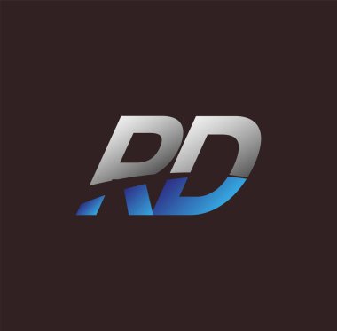 İlk harf logosu Ar-Ge renkli beyaz ve mavi, Vector logo tasarım şablonu elemanları iş veya şirket kimliğiniz için