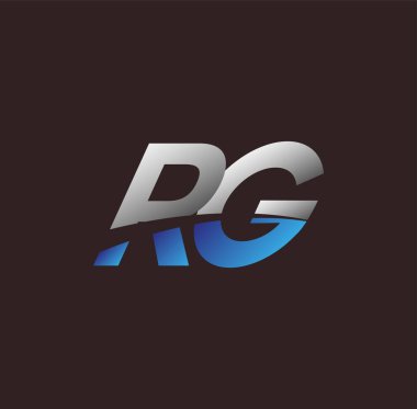 İlk harf logosu RG renkli beyaz ve mavi, Vector logo tasarım şablonu elemanları iş veya şirket kimliğiniz için