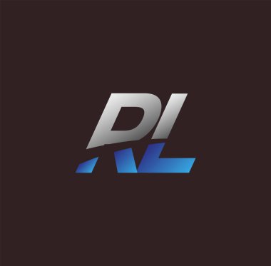 İlk harf logosu RL renkli beyaz ve mavi, Vector logo tasarım şablonu elemanları iş veya şirket kimliğiniz için