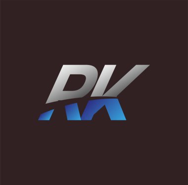 İlk harf logosu RK renkli beyaz ve mavi, Vector logo tasarım şablonu elemanları iş veya şirket kimliğiniz için