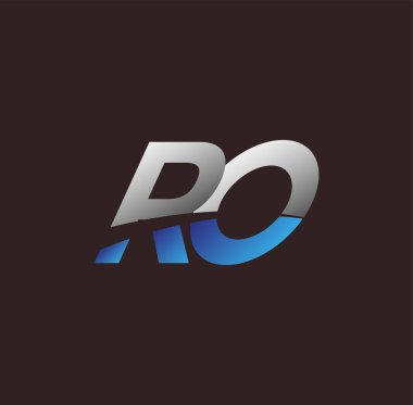 İlk harf logosu RO renkli beyaz ve mavi, Vector logo tasarım şablonu elementleri iş veya şirket kimliğiniz için