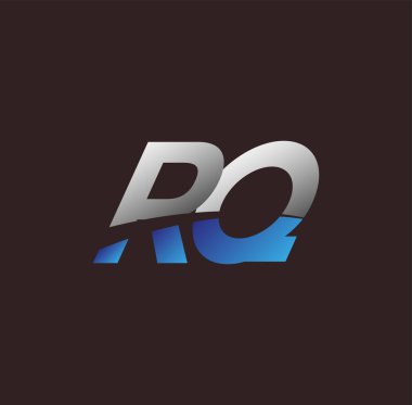 İlk harf logosu RQ renkli beyaz ve mavi, Vector logo tasarım şablonu elemanları iş veya şirket kimliğiniz için