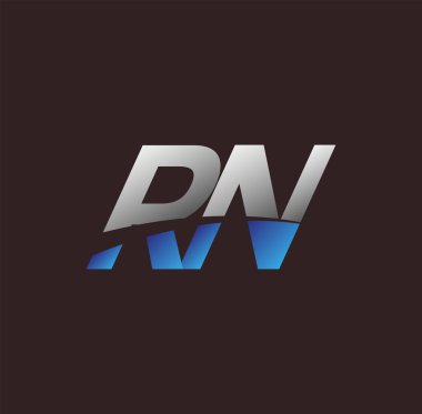 İlk harf logosu RN renkli beyaz ve mavi, Vector logo tasarım şablonu elemanları iş veya şirket kimliğiniz için