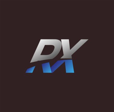 İlk harf logosu RX renkli beyaz ve mavi, Vector logo tasarım şablonu elemanları iş veya şirket kimliğiniz için