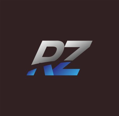 İlk harf logosu RZ renkli beyaz ve mavi, Vector logo tasarım şablonu elemanları iş veya şirket kimliğiniz için
