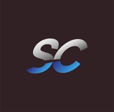 İlk harf logosu SC renkli beyaz ve mavi, Vector logo tasarım şablonu elemanları iş veya şirket kimliğiniz için