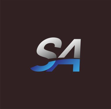 İlk harf logosu SA renkli beyaz ve mavi, Vector logosu iş veya şirket kimliğiniz için şablon elementleri dizayn eder