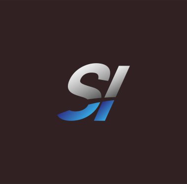 İlk harf logosu SI renkli beyaz ve mavi, Vector logo tasarım şablonu elemanları iş veya şirket kimliğiniz için
