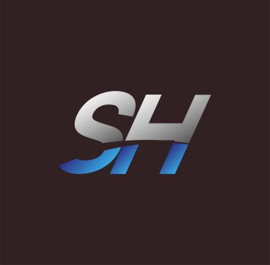 İlk harf logosu SH renkli beyaz ve mavi, Vector logo tasarım şablonu elemanları iş veya şirket kimliğiniz için