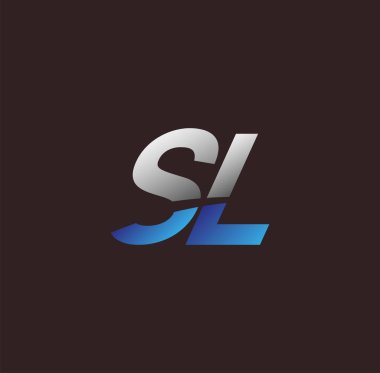İlk harf logosu SL renkli beyaz ve mavi, Vector logo tasarım şablonu elemanları iş veya şirket kimliğiniz için