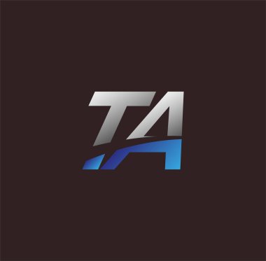İlk harf logosu TA renkli beyaz ve mavi, Vector logo tasarım elemanları iş veya şirket kimliği için