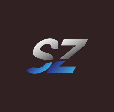İlk harf logosu SZ renkli beyaz ve mavi, Vector logo tasarım şablonu elemanları iş veya şirket kimliğiniz için