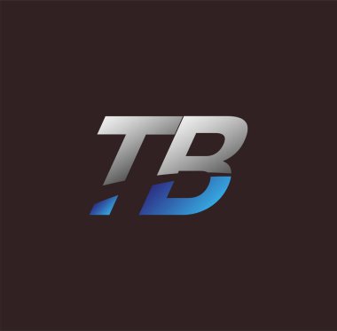 İlk harf logosu TB renkli beyaz ve mavi, Vector logo tasarım şablonu elemanları iş veya şirket kimliğiniz için