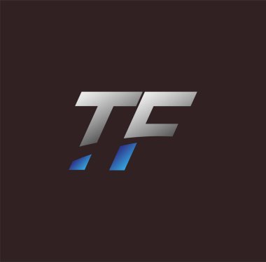 İlk harf logosu TF renkli beyaz ve mavi, Vector logo tasarım şablonu elemanları iş veya şirket kimliğiniz için