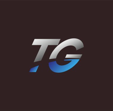 İlk harf logosu TG renkli beyaz ve mavi, Vector logo tasarım şablonu elemanları iş veya şirket kimliğiniz için