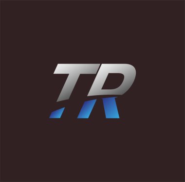 İlk harf logosu TR renkli beyaz ve mavi, Vector logo tasarım şablonu elemanları iş veya şirket kimliğiniz için