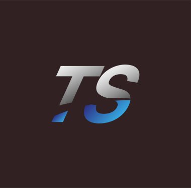 İlk harf logosu TS renkli beyaz ve mavi, Vector logosu iş veya şirket kimliğiniz için şablon elementleri dizayn eder
