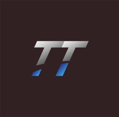 İlk harf logosu TT renkli beyaz ve mavi, Vector logo tasarım şablonu elemanları iş veya şirket kimliğiniz için