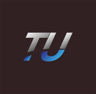 İlk harf logosu TU renkli beyaz ve mavi, Vector logo tasarım şablonu elemanları iş veya şirket kimliğiniz için