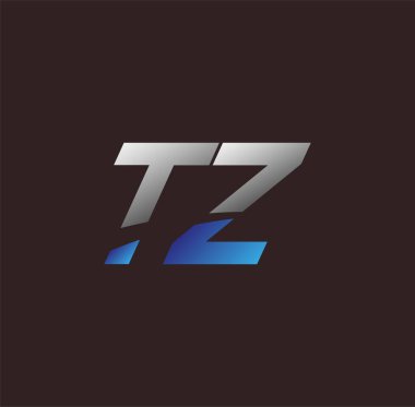 İlk harf logosu TZ renkli beyaz ve mavi, Vector logo tasarım şablonu elemanları iş veya şirket kimliğiniz için