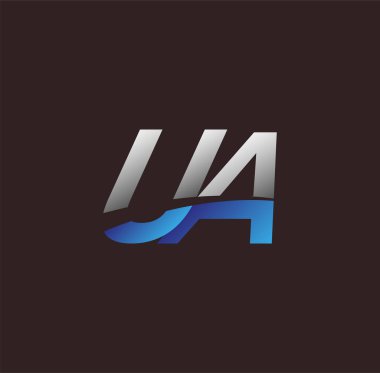 İlk harf logosu UA renkli beyaz ve mavi, Vector logo tasarım şablonu elemanları iş veya şirket kimliğiniz için