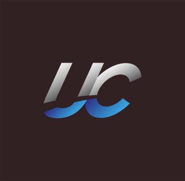 İlk harf logosu UC renkli beyaz ve mavi, Vector logo tasarım şablonu elemanları iş veya şirket kimliğiniz için