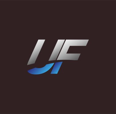 İlk harf logosu UF renkli beyaz ve mavi, Vector logo tasarım şablonu elemanları iş veya şirket kimliğiniz için
