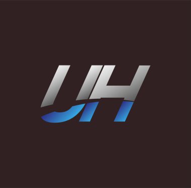 İlk harf logosu UH renkli beyaz ve mavi, Vector logo tasarım elemanları iş veya şirket kimliğiniz için