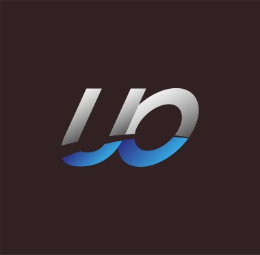 İlk harf logosu UO renkli beyaz ve mavi, Vector logo tasarım şablonu elemanları iş veya şirket kimliğiniz için