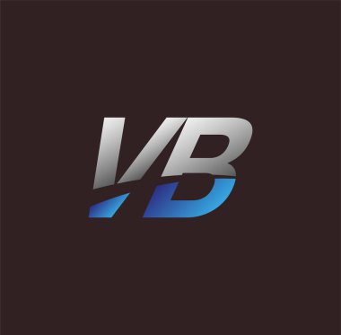 İlk harf logosu VB renkli beyaz ve mavi, Vector logo tasarım şablonu elemanları iş veya şirket kimliğiniz için