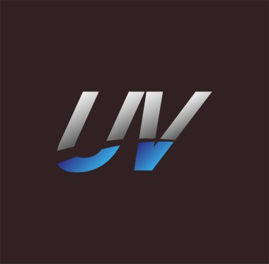 İlk harf logosu UV renkli beyaz ve mavi, Vector logo tasarım şablonu elemanları iş veya şirket kimliğiniz için