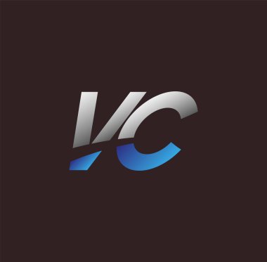 İlk harf logosu VC renkli beyaz ve mavi, Vector logo tasarım şablonu elemanları iş veya şirket kimliğiniz için