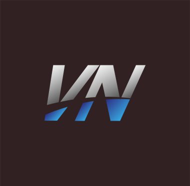 İlk harf logosu VN renkli beyaz ve mavi, Vector logo tasarım şablonu elemanları iş veya şirket kimliğiniz için