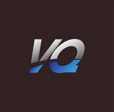 İlk harf logosu VQ renkli beyaz ve mavi, Vector logo tasarım şablonu elemanları iş veya şirket kimliğiniz için