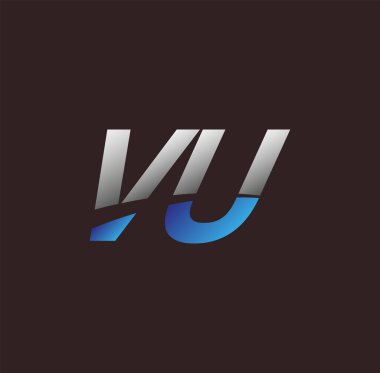İlk harf logosu VU renkli beyaz ve mavi, Vector logo tasarım şablonu elemanları iş veya şirket kimliğiniz için